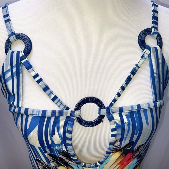 Save The Queen Sleeveless Embellished Mixed Prints Stripe Stretch Jersey - Picture 6 of 14